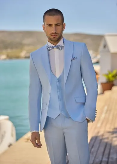 miami bleu ciel Costume de mariage